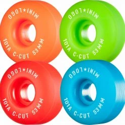 Mini Logo Wheels C-Cut "2" 53mm 101a - Assorted (Set Of 4)