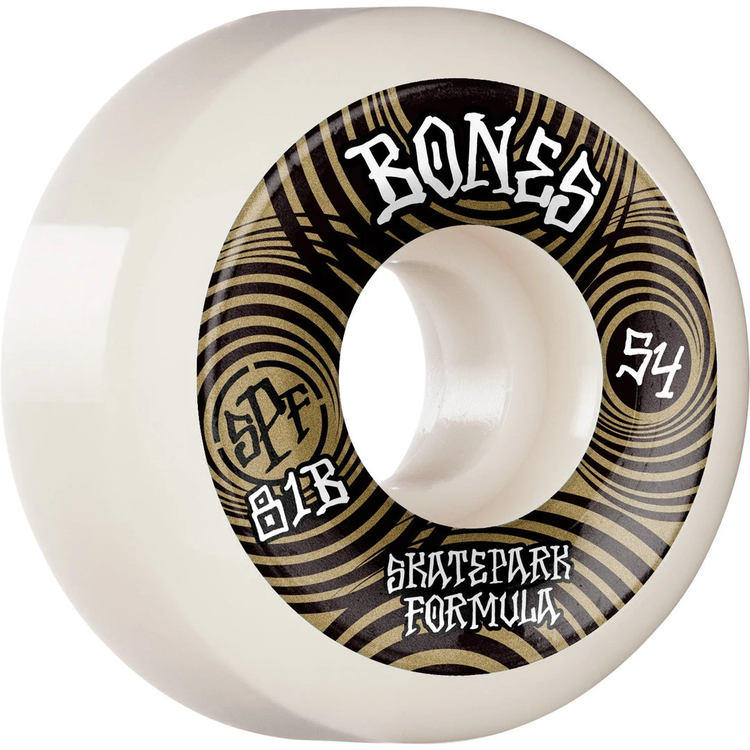 Bones SPF Ripples P5 Sidecut 54mm 101a Wheels - White (Set Of 4) 3 Bones SPF Ripples P5 Sidecut 54mm 101a Wheels - White (Set Of 4)