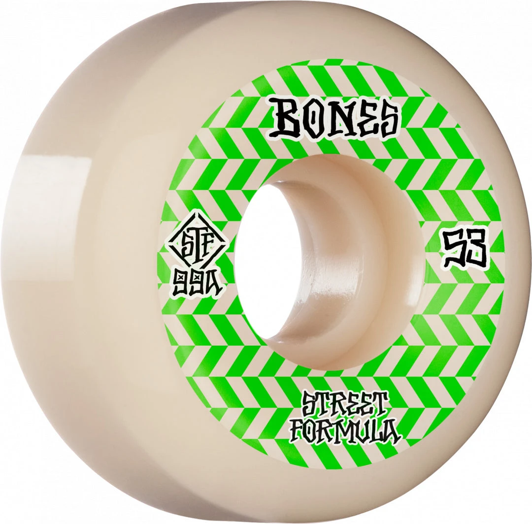 Bones STF Patterns V5 53mm 99a Wheels - White (Set Of 4) 3 Bones STF Patterns V5 53mm 99a Wheels - White (Set Of 4)