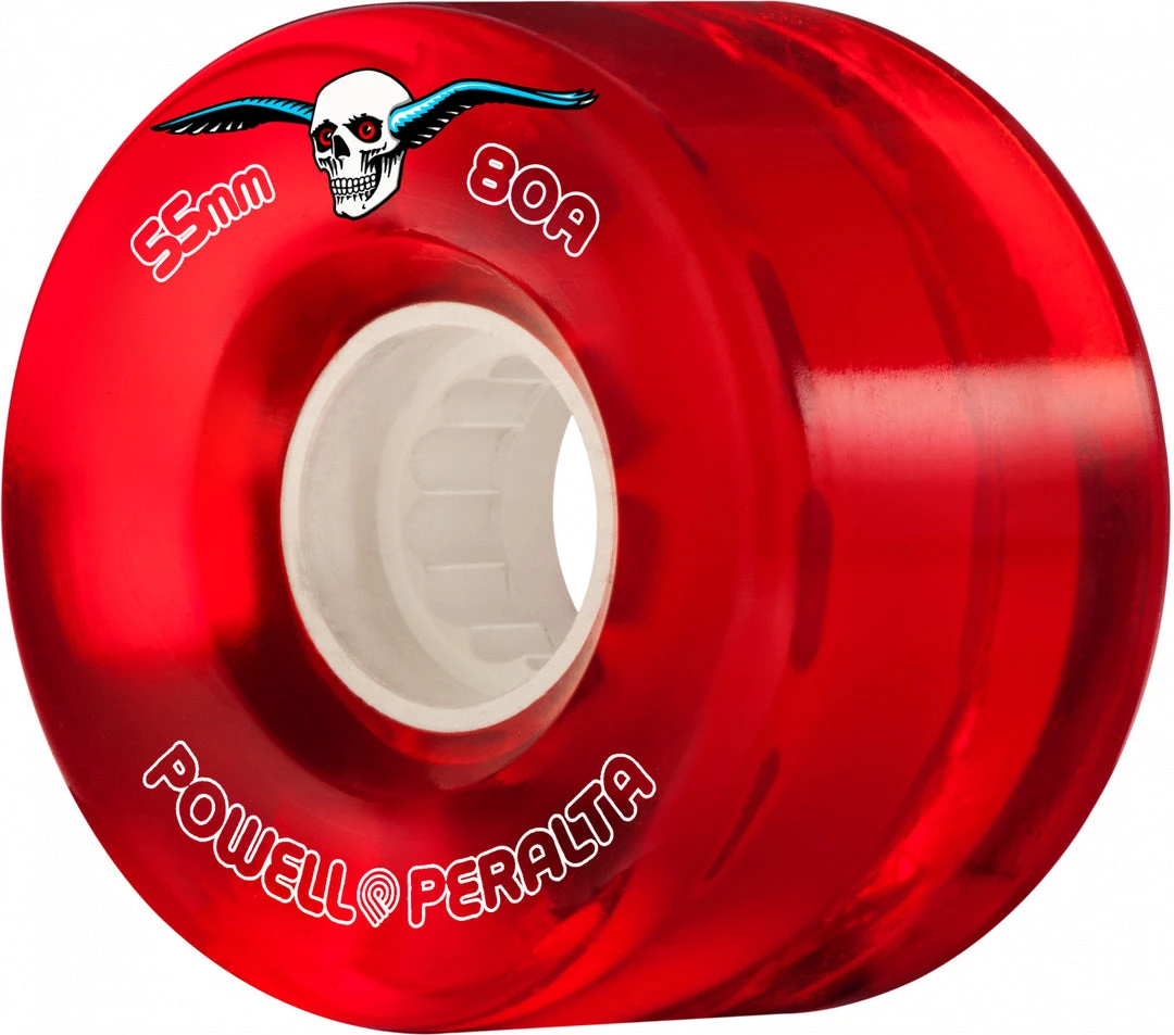 Powell Peralta Wheels Clear Cruiser 55mm 80a - Red (Set Of 4) 3 Powell Peralta Wheels Clear Cruiser 55mm 80a - Red (Set Of 4)