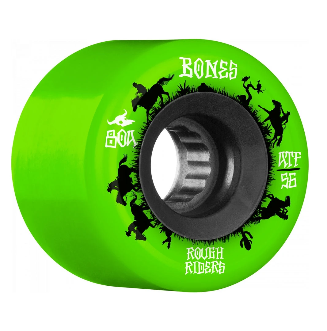 Bones ATF Rough Rider Wranglers 56mm 80a Wheels - Green (Set Of 4) Bones ATF Rough Rider Wranglers 56mm 80a Wheels - Green (Set Of 4)