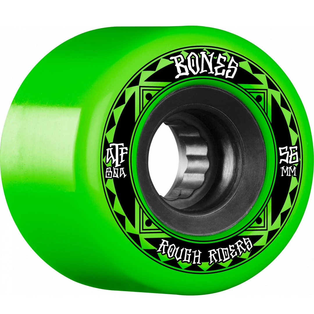 Bones ATF Rough Rider Runners 56mm 80a Wheels - Green (Set Of 4) 3 Bones ATF Rough Rider Runners 56mm 80a Wheels - Green (Set Of 4)