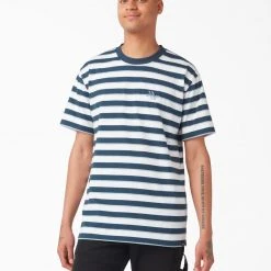 Dickies Vincent Alvarez Striped T-Shirt - Airforce Blue Stripe
