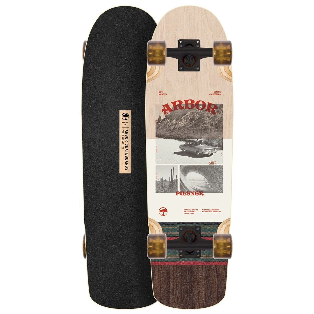 Arbor Skateboards Complete Cruisers Arbor Pilsner Photo 28.75" Complete Cruiser - 8.25" 3 Arbor Skateboards Complete Cruisers Arbor Pilsner Photo 28.75" Complete Cruiser - 8.25"