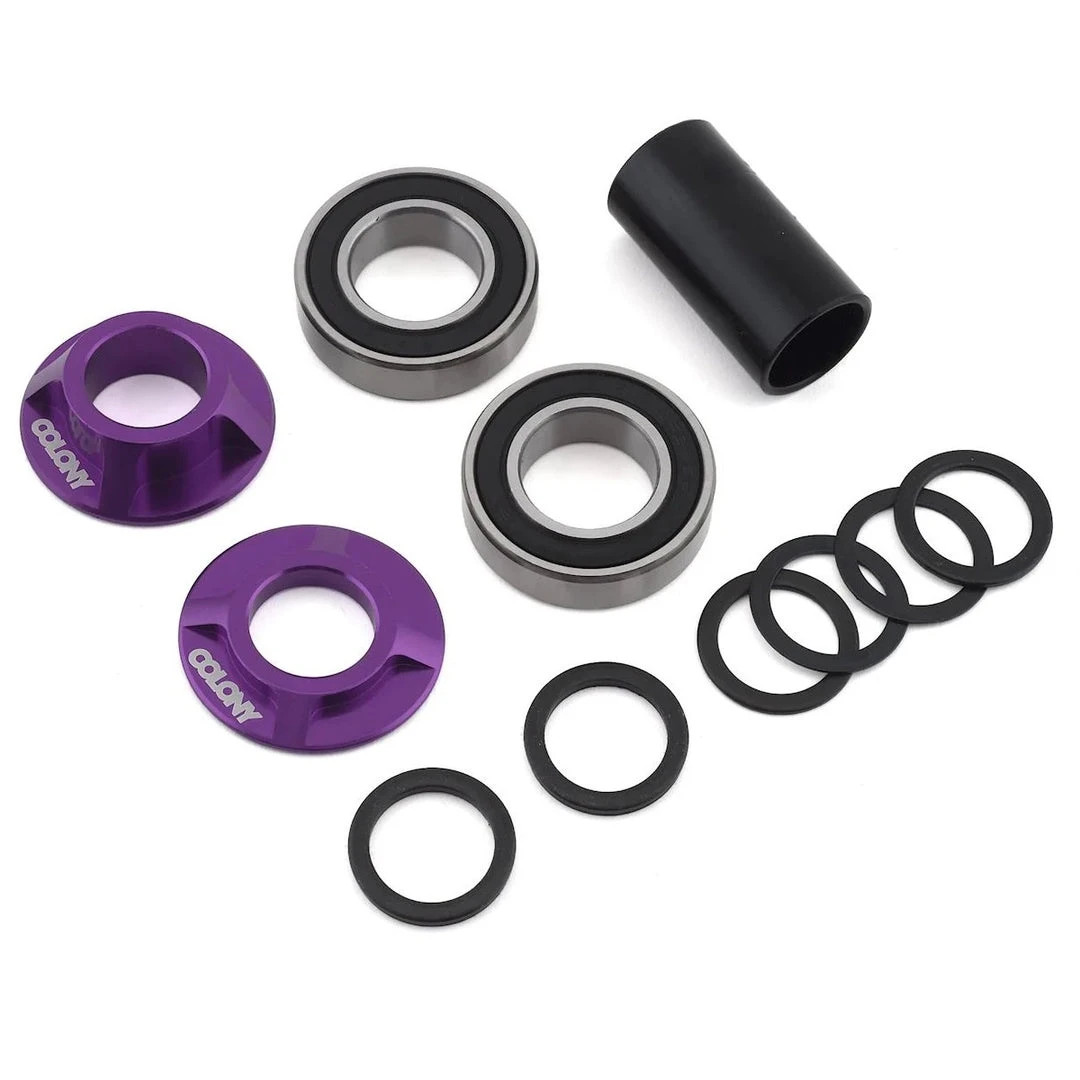 Bottom Brackets Colony BMX Mid Bottom Bracket 19mm Kit - Dark Purple 3 Bottom Brackets Colony BMX Mid Bottom Bracket 19mm Kit - Dark Purple