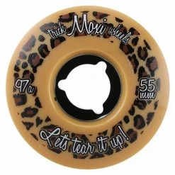 Moxi Trick Roller Skate Wheels 55mm 97a - Tan Leopard (4 Pack) Quad Wheels