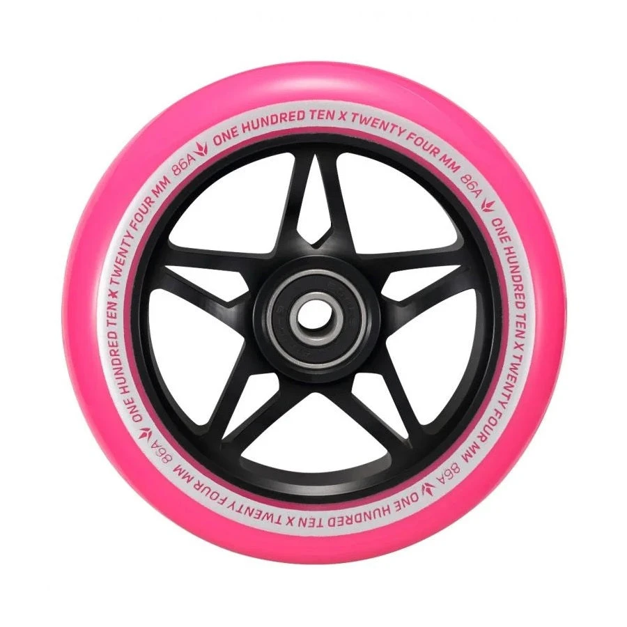 Wheels Envy S3 Scooter Wheel 110mm - Black/Pink (Pair) 3 Wheels Envy S3 Scooter Wheel 110mm - Black/Pink (Pair)