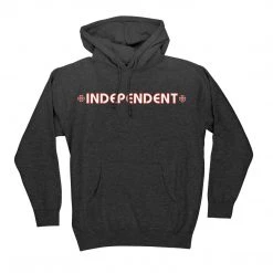 Santa Cruz Independent Bar/Cross Pullover Hooded LS Men's Sweatshirt - Charcoal Heather