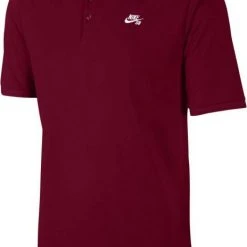 MEN Nike SB Dri-Fit Pique Polo Shirt - Red Crush/White