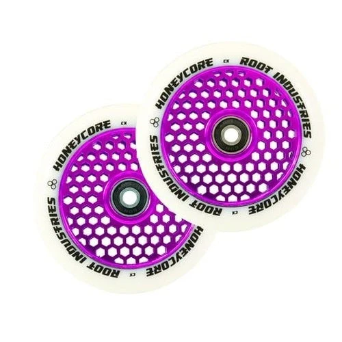 Root Industries 110mm HoneyCore Wheels - White/Purple (Pair) 3 Root Industries 110mm HoneyCore Wheels - White/Purple (Pair)