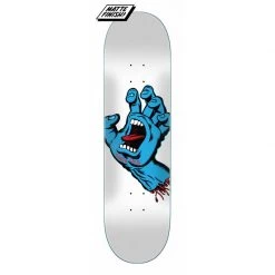 Santa Cruz Screaming Hand Taper Tip Skateboard Deck 8.25" - White/Blue Decks