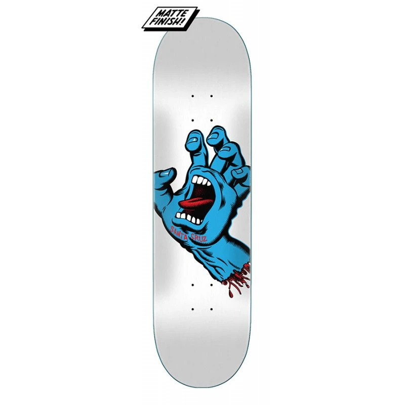 Santa Cruz Screaming Hand Taper Tip Skateboard Deck 8.25" - White/Blue Decks 3 Santa Cruz Screaming Hand Taper Tip Skateboard Deck 8.25" - White/Blue Decks