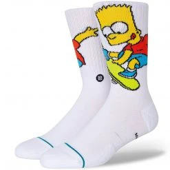 Stance Bart Simpson Crew Socks - White