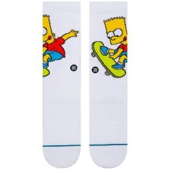 Stance Bart Simpson Crew Socks - White