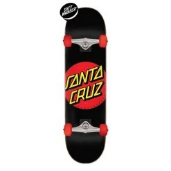 Santa Cruz Classic Dot Super Micro Complete Skateboard - 7.25" Black/Red SKATEBOARDS