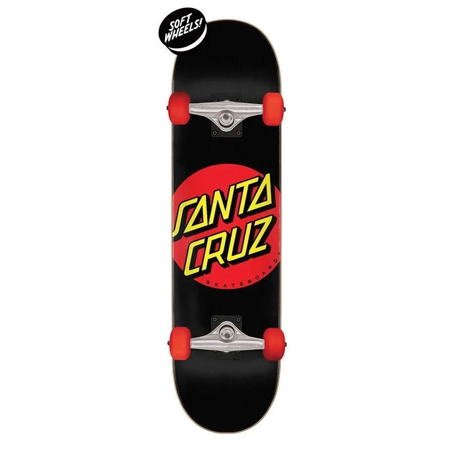 Santa Cruz Classic Dot Super Micro Complete Skateboard - 7.25" Black/Red SKATEBOARDS 3 Santa Cruz Classic Dot Super Micro Complete Skateboard - 7.25" Black/Red SKATEBOARDS
