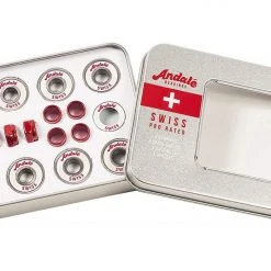 Andale Swiss Tin Bearings Kit - White/Red (8 Pack)