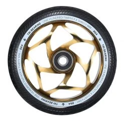 Envy Tri Bearing Scooter Wheels 120mm X 30mm - Gold/Black (Pair)