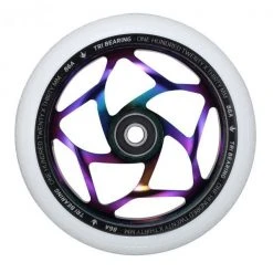 Envy Tri Bearing Scooter Wheels 120mm X 30mm - Oil Slick/White (Pair)